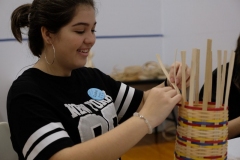 Isobel Hard at Work on her Basket